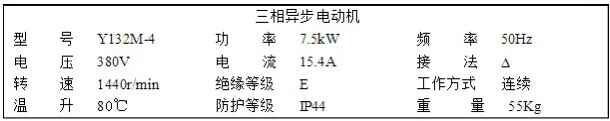 東元電機(jī)銘牌簡圖